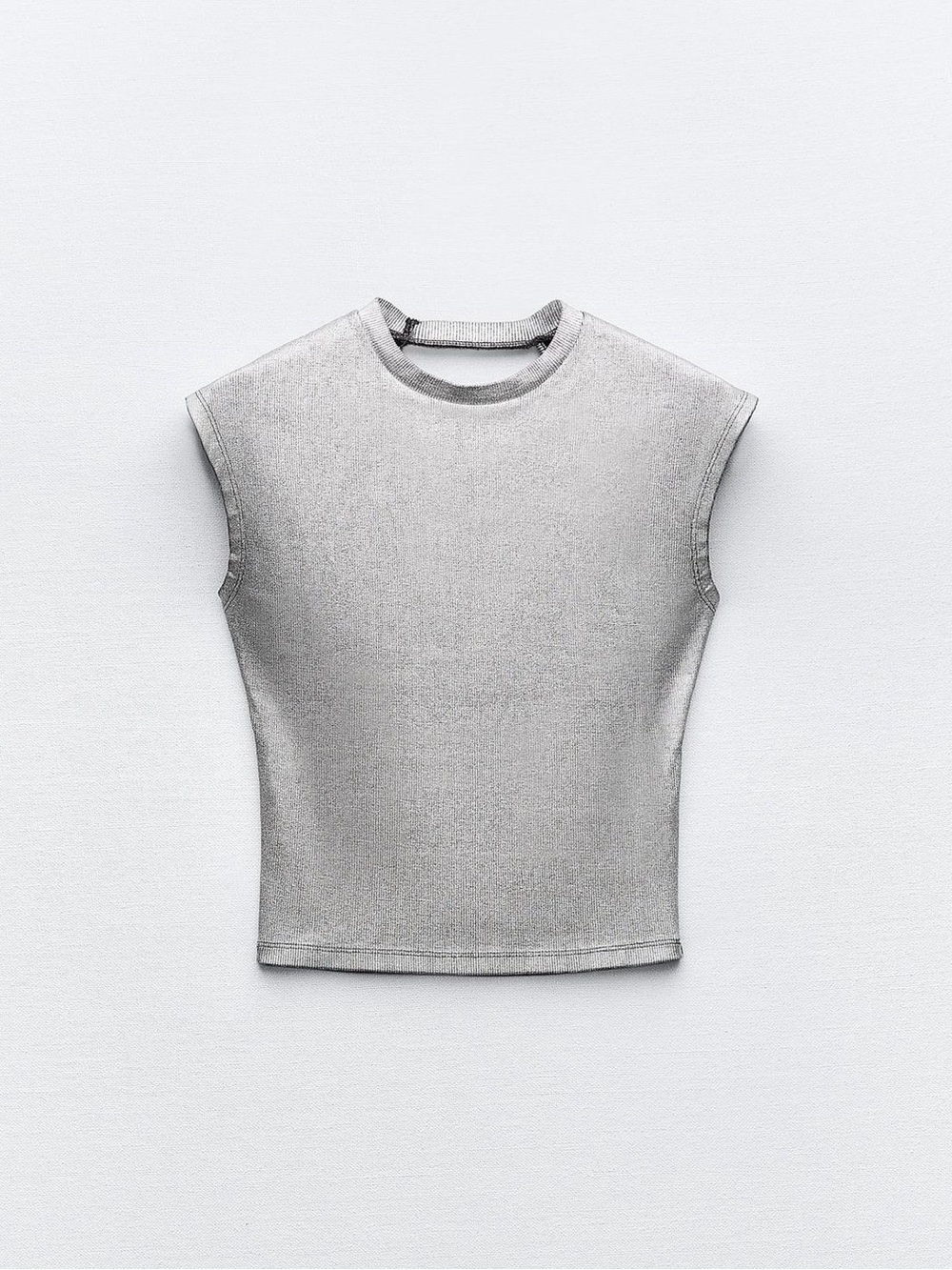 NWT ✨ Zara Sleeveless Crewneck Tank - Silver